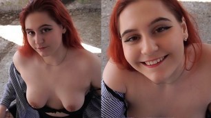 Sexy Redhead Realtor Sucks a Pervert Pretending to Buy a House | POV