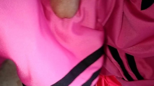 Cum On pink Adidas Firebird Trackpants