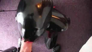 sissybloke - latex doll slave giving blowjob