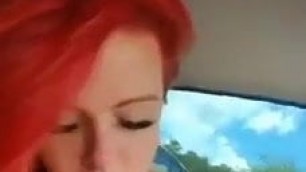 T girl playing in car