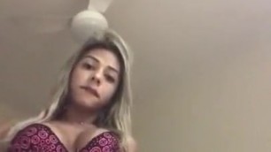 SEXY TS JERKING HER BIG THICK DICK!