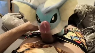 Vaporeon plush licks my dick until I cum