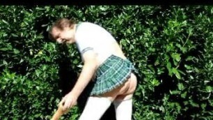 straight transvestite schoolgirl outdoors fisting anal sound