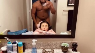 PAWG Sucks and Fucks BCC in Front of the Bathroom Mirror