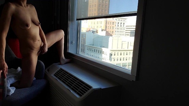 Masturbating from the Window of my Hotel in the Center of Town - AprilHaze - WindowMaiden